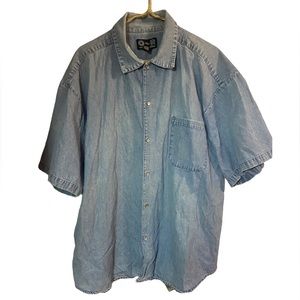Outback rider or chambray denim blue  cotton short sleeve chore Shirt mens xl